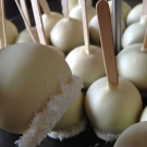 Witte cakepops met kokos