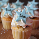 It's a boy! Chocolate chip cupcakes