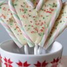 Candy cane lolly's met witte chocolade